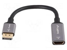 Adapter | DisplayPort plug,HDMI socket | 0.2m | black | aluminium
