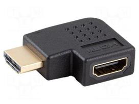 Adapter | HDMI socket,HDMI plug 90° left/right | HDMI 2.0 | PVC