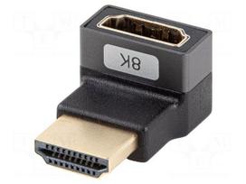 Adapter | HDMI socket,HDMI plug 270° up/down | HDMI 2.1 | silver