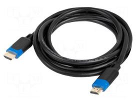 Cable | HDMI plug,both sides | PVC | 1m | black | 30AWG | Core: CCS