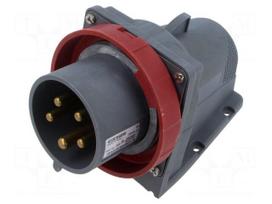 Connector: AC supply 3-phase | socket | male | 32A | 250VAC | 415V | IP&S