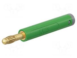 Laboratory connector: 4mm banana | plug | 32A | 30VAC | 60VDC | green
