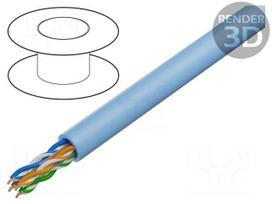 Wire | U/UTP | Cat 6a | 4x2x23AWG | Cu | wire | LSZH | blue | 305m | CPR: Dca