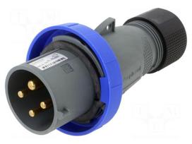 Connector: AC supply 3-phase | plug | male | 32A | 250VAC | 250V | IP&S