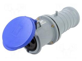Connector: AC supply 3-phase | plug | female | 63A | 250VAC | 250V | IP&S