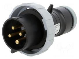 Connector: AC supply 3-phase | plug | male | 32A | 500VAC | IP&S | IP69K