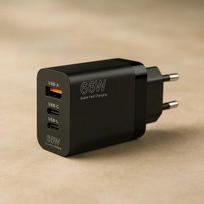 Charger Riff RF-66W 66W Super Fast with 2× USB-C and 1× USB-A ports, Black