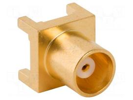 Connector: MCX | socket | female | straight | 50Ω | THT | on PCBs | PTFE