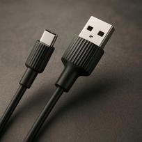 USB to USB-C Cable XO NB156 1m 2.4A Black — Data and Fast Charging
