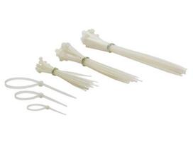 NYLON CABLE TIE SET - MULTIPLE SIZES - WHITE (75 pcs)