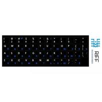 Keyboard stickers Riff RF-KEY-RU-BK/BL — English white & Russian blue legends on black background