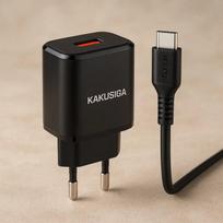 Charger iKaku KSC-917 18W Smart with 1x USB port and Type-C cable Black