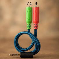 Audio adapter Riff RF-Y-JACK 3.5mm male to 2× 3.5mm female for headphones and microphone