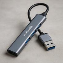 USB hub iKaku KSC-751 4-in-1, USB 3.0 & USB 2.0 ports, grey