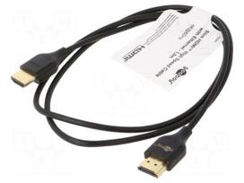 Cable | HDMI plug,both sides | 1m | black | Core: CCS