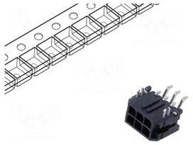 Connector: wire-board | socket | male | PIN: 6 | Micro-Fit 3.0 | 3mm | 2x3