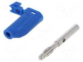 Laboratory connector: 4mm banana | plug | 32A | 33VAC | 70VDC | blue