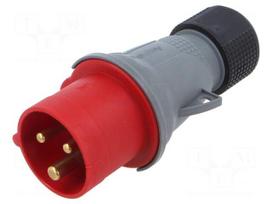 Connector: AC supply 3-phase | plug | male | 16A | 415V | IP&S | IP44