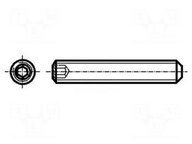 Screw | M4x35 | 0.7 | Head: without head | hex key | HEX 2mm | DIN 913