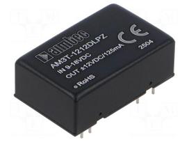 Converter: DC/DC | 3W | Uin: 9÷18VDC | Uout: 12VDC | Uout2: -12VDC | DIP24