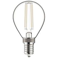 LED bulb E14, G45, 6.5W, 806lm, 2700K, white filament