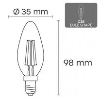 LED Filament bulb E14, C35, 6.5W, 950lm, 3000K, 360°
