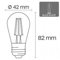 LED Dimmable filament bulb E27, S14, 1W, 100lm, 2700K, 360°