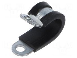 Fixing clamp | ØBundle : 16mm | W: 15mm | steel | Cover material: EPDM
