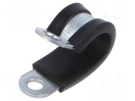 Fixing clamp | ØBundle : 15mm | W: 15mm | steel | Cover material: EPDM