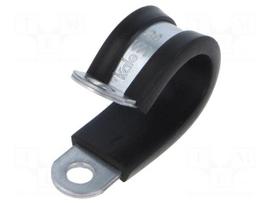 Fixing clamp | ØBundle : 20mm | W: 15mm | steel | Cover material: EPDM