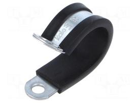 Fixing clamp | ØBundle : 23mm | W: 15mm | steel | Cover material: EPDM