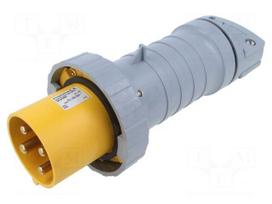 Connector: AC supply 3-phase | plug | male | 63A | 130V | IP&S | IP69K