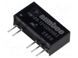 Converter: DC/DC | 1W | Uin: 9.6÷14.4VDC | Uout: 12VDC | Uout2: -12VDC