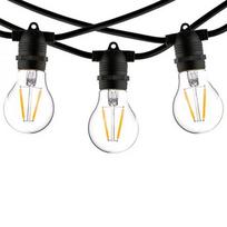 LED outdoor 1m garland for garden and terraces for E27 lamps, without bulbs