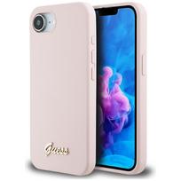 Guess Silicone Script Metal Logo MagSafe Case for Apple iPhone 16E