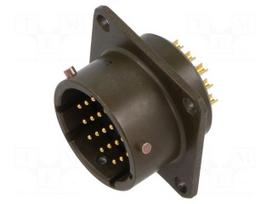 Connector: circular | socket | male | PIN: 19 | PT/451 | 7.5A | 600V | olive