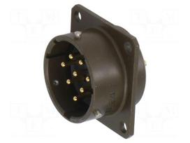 Connector: circular | socket | male | PIN: 8 | PT/451 | 7.5A | 600V | olive