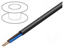 Wire | H05VV-F | 2x1.5mm2 | stranded | Cu | PVC | black | 300V,500V
