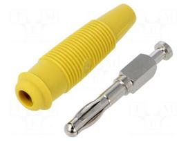 Laboratory connector: 4mm banana | plug | 32A | 60VDC | yellow | 3mΩ
