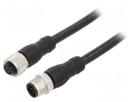 Cable: for sensors | M12 | PIN: 8 | 3m | plug | 36VDC | PVC | IP67,IP69K