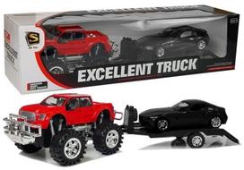 Žaidimų zona | PC | Konsolės | Priedai // Žaislai ir žaidimai vaikams // Zestaw Pojazdów Czerwony Monster Truck Czarne BMW Laweta 58 cm