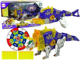 Žaidimų zona | PC | Konsolės | Priedai // Žaislai ir žaidimai vaikams // Dinobots 2w1 Dinozaur Pistolet na Strzałki Fioletowy Triceratops Tarcza