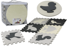 Žaidimų zona | PC | Konsolės | Priedai // Žaislai ir žaidimai vaikams // Miękkie Puzzle Mata Kontrastowa Edukacyjna Pianka EVA Szare 28 ele.