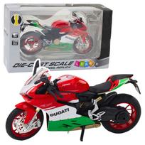Žaidimų zona | PC | Konsolės | Priedai // Žaislai ir žaidimai vaikams // Motocykl Sportowy Metalowy Czerwono Zielony Światła Dźwięki 1:12