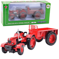 Žaidimų zona | PC | Konsolės | Priedai // Žaislai ir žaidimai vaikams // Metalowy Traktor Rolniczy Z Przyczepą Czerwony 1:18
