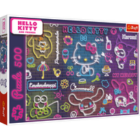 Žaidimų zona | PC | Konsolės | Priedai // Edukaciniai žaislai | Interaktyvūs | Kūrybiški | Meniški // Puzzle - 500 - Neon Hello Kitty - Trefl 37523