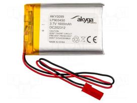 Re-battery: Li-Po | 3.7V | 1600mAh | cables,JST SYP-02T-1 socket