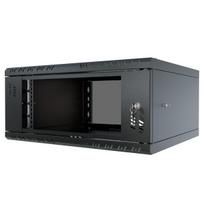 Stalflex Stovo Spintelė 19" 4U  450mm  Stiklinės Durys  Juoda S-RC19-4U-450GB