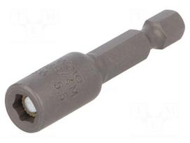 Screwdriver bit | 6-angles socket | 1/4" | HEX 5.5mm | magnetic