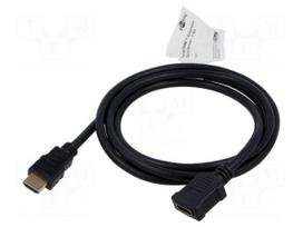 Cable | HDMI socket,HDMI plug | PVC | 1.5m | black | Core: Cu | black